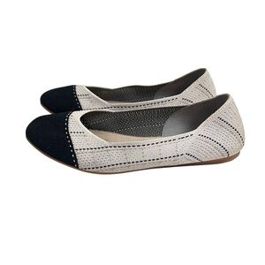 Bacia Fabric Textile Black Gray Ballet Flat Shoes Flexible 7.5